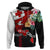 Personalised Tonga Emancipation Day Zip Hoodie Flag Map and Hibiscus Flower Ngatu Pattern LT03 Pullover Hoodie Black - Polynesian Pride