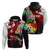 Personalised Tonga Emancipation Day Zip Hoodie Flag Map and Hibiscus Flower Ngatu Pattern LT03 - Polynesian Pride