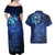 New Zealand Matariki Couples Matching Off Shoulder Maxi Dress and Hawaiian Shirt Maori Pattern and Silver Fern