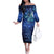 New Zealand Matariki Family Matching Off The Shoulder Long Sleeve Dress and Hawaiian Shirt Maori Pattern and Silver Fern