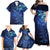 New Zealand Matariki Family Matching Off Shoulder Maxi Dress and Hawaiian Shirt Maori Pattern and Silver Fern