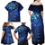 New Zealand Matariki Family Matching Off Shoulder Maxi Dress and Hawaiian Shirt Maori Pattern and Silver Fern