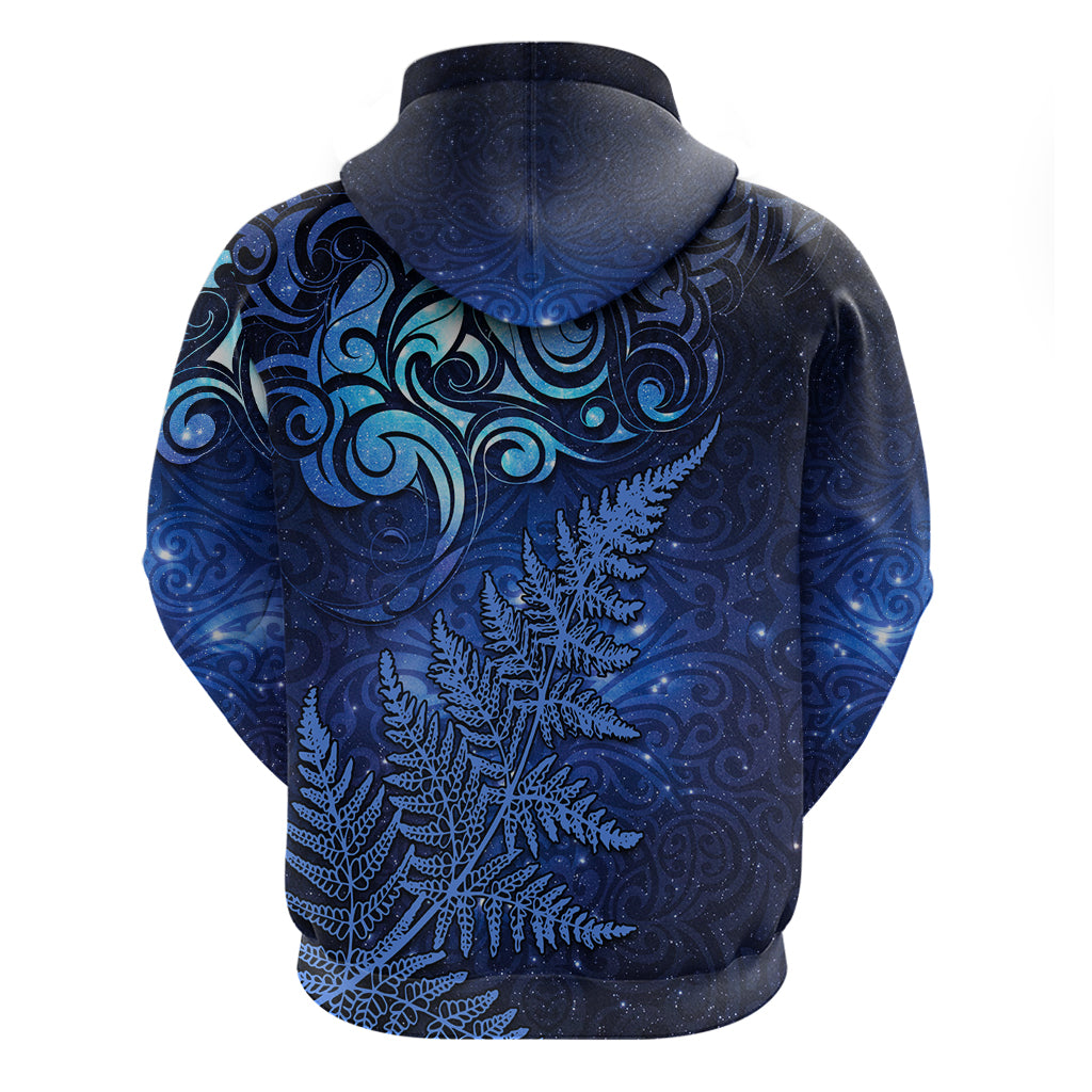 New Zealand Matariki Hoodie Maori Pattern and Silver Fern