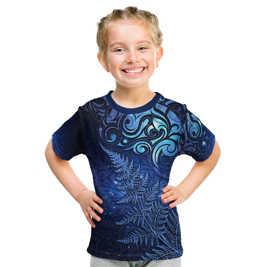 New Zealand Matariki Kid T Shirt Maori Pattern and Silver Fern