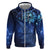 New Zealand Matariki Zip Hoodie Maori Pattern and Silver Fern