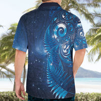 Aotearoa New Zealand New Year Hawaiian Shirt Tribal Koru Tattoo Blue Galaxy Maori Silver Fern