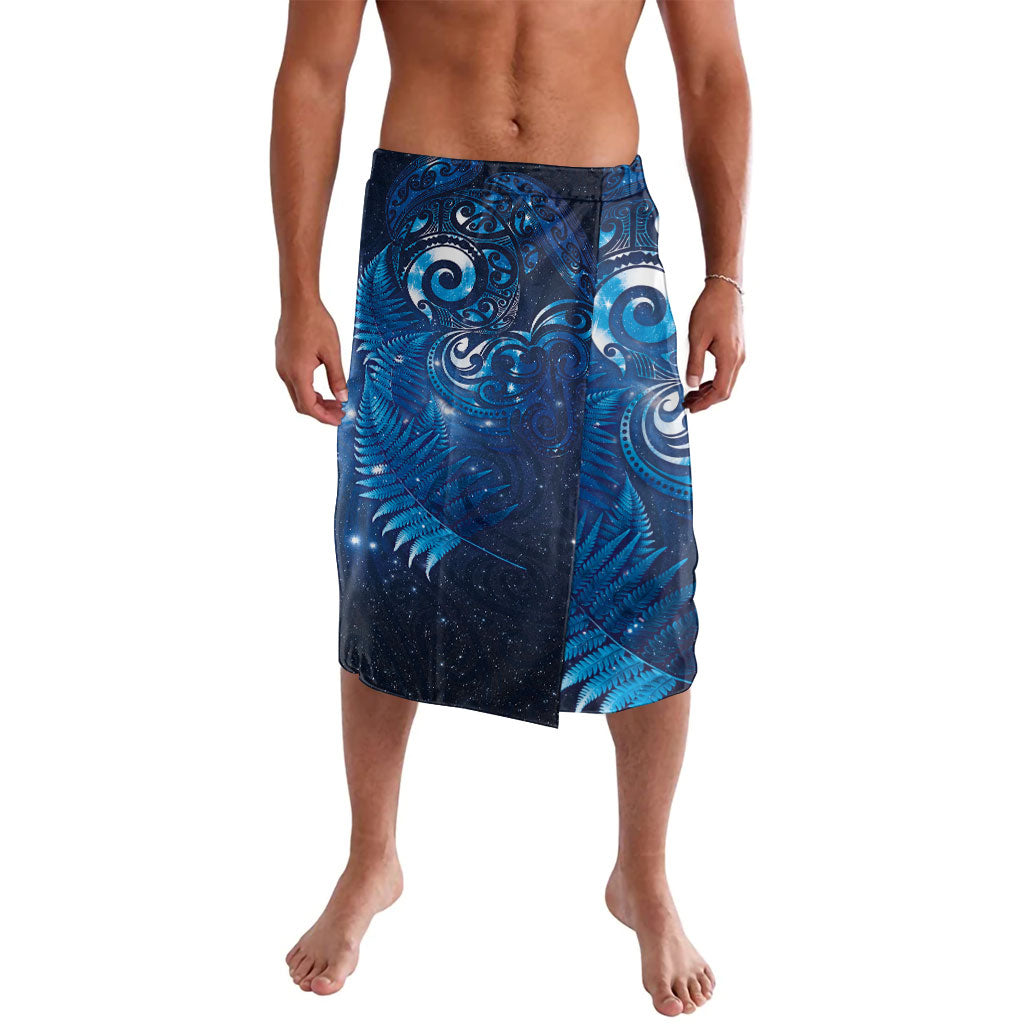 Aotearoa New Zealand New Year Lavalava Tribal Koru Tattoo Blue Galaxy Maori Silver Fern LT03 Blue - Polynesian Pride