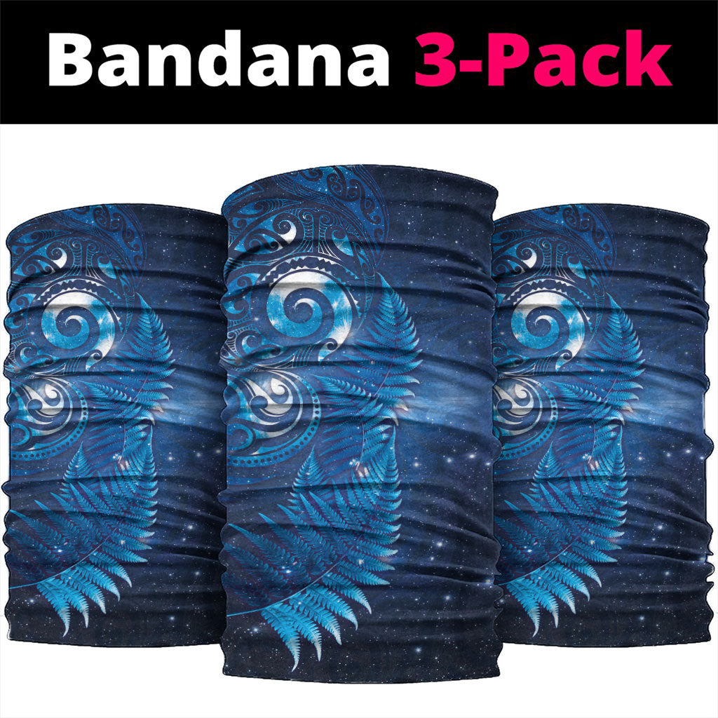 Aotearoa New Zealand New Year Neck Gaiter Tribal Koru Tattoo Blue Galaxy Maori Silver Fern LT03 package One Size: 25*50cm Blue - Polynesian Pride