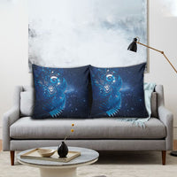 Aotearoa New Zealand New Year Pillow Cover Tribal Koru Tattoo Blue Galaxy Maori Silver Fern