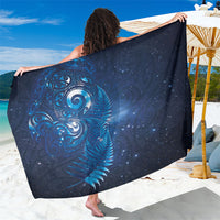 Aotearoa New Zealand New Year Sarong Tribal Koru Tattoo Blue Galaxy Maori Silver Fern