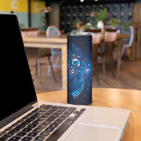 Aotearoa New Zealand New Year Skinny Tumbler Tribal Koru Tattoo Blue Galaxy Maori Silver Fern