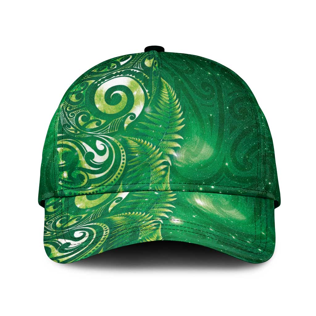 Aotearoa New Zealand New Year Classic Cap Tribal Koru Tattoo Green Galaxy Maori Silver Fern LT03 Universal Fit Green - Polynesian Pride