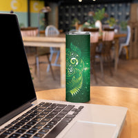 Aotearoa New Zealand New Year Skinny Tumbler Tribal Koru Tattoo Green Galaxy Maori Silver Fern