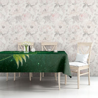Aotearoa New Zealand New Year Tablecloth Tribal Koru Tattoo Green Galaxy Maori Silver Fern