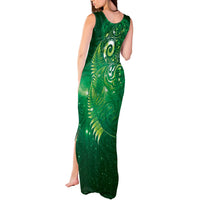 Aotearoa New Zealand New Year Tank Maxi Dress Tribal Koru Tattoo Green Galaxy Maori Silver Fern