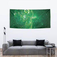 Aotearoa New Zealand New Year Tapestry Tribal Koru Tattoo Green Galaxy Maori Silver Fern