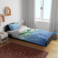 Aotearoa New Zealand New Year Bedding Set Maori Motifs with Silver Fern and Matariki Stars