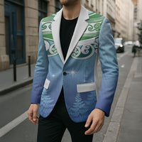 Aotearoa New Zealand New Year Blazer Maori Motifs with Silver Fern and Matariki Stars