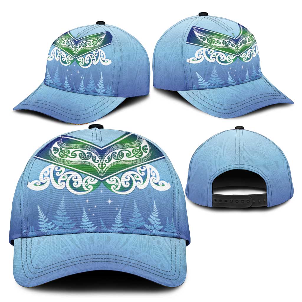 Aotearoa New Zealand New Year Classic Cap Maori Motifs with Silver Fern and Matariki Stars