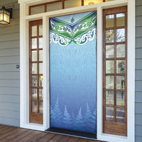 Aotearoa New Zealand New Year Door Cover Maori Motifs with Silver Fern and Matariki Stars