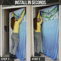 Aotearoa New Zealand New Year Door Cover Maori Motifs with Silver Fern and Matariki Stars