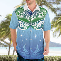Aotearoa New Zealand New Year Hawaiian Shirt Maori Motifs with Silver Fern and Matariki Stars