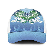 Aotearoa New Zealand New Year Mesh Trucker Cap Maori Motifs with Silver Fern and Matariki Stars