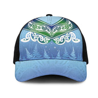 Aotearoa New Zealand New Year Mesh Trucker Cap Maori Motifs with Silver Fern and Matariki Stars