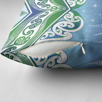 Aotearoa New Zealand New Year Pillow Cover Maori Motifs with Silver Fern and Matariki Stars