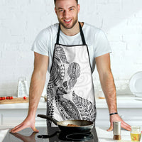 Aotearoa Moko Tribal Tattoo Apron New Zealand Maori Penguin and Fantail White Color