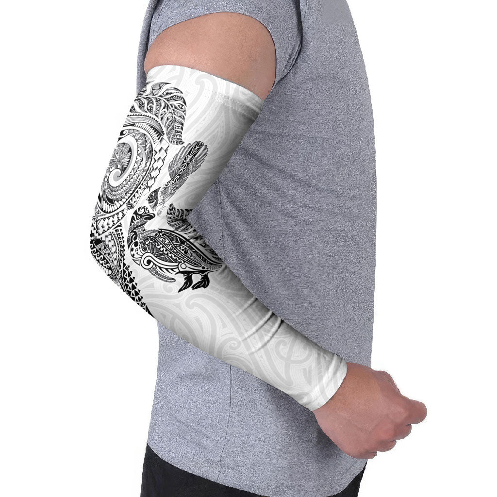 Aotearoa Moko Tribal Tattoo Arm Sleeves New Zealand Maori Penguin and Fantail White Color