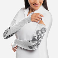 Aotearoa Moko Tribal Tattoo Arm Sleeves New Zealand Maori Penguin and Fantail White Color