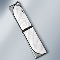 Aotearoa Moko Tribal Tattoo Auto Sun Shade New Zealand Maori Penguin and Fantail White Color LT03 - Polynesian Pride