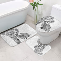 Aotearoa Moko Tribal Tattoo Bathroom Set New Zealand Maori Penguin and Fantail White Color