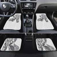 Aotearoa Moko Tribal Tattoo Car Mats New Zealand Maori Penguin and Fantail White Color