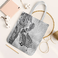 Aotearoa Moko Tribal Tattoo Tote Bag New Zealand Maori Penguin and Fantail White Color