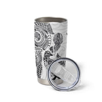 Aotearoa Moko Tribal Tattoo Tumbler Cup New Zealand Maori Penguin and Fantail White Color
