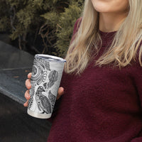 Aotearoa Moko Tribal Tattoo Tumbler Cup New Zealand Maori Penguin and Fantail White Color