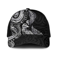 Aotearoa Moko Tribal Tattoo Baseball Net Cap New Zealand Maori Penguin and Fantail Black Color