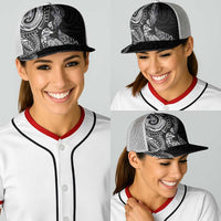 Aotearoa Moko Tribal Tattoo Baseball Net Cap New Zealand Maori Penguin and Fantail Black Color