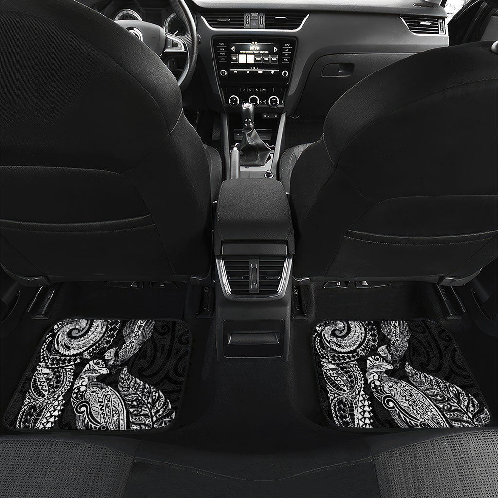 Aotearoa Moko Tribal Tattoo Car Mats New Zealand Maori Penguin and Fantail Black Color