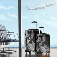 Aotearoa Moko Tribal Tattoo Luggage Cover New Zealand Maori Penguin and Fantail Black Color