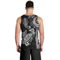 Aotearoa Moko Tribal Tattoo Men Tank Top New Zealand Maori Penguin and Fantail Black Color