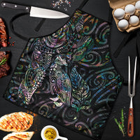 Aotearoa Moko Tribal Tattoo Apron New Zealand Maori Penguin and Fantail Paua Shell Style