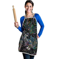 Aotearoa Moko Tribal Tattoo Apron New Zealand Maori Penguin and Fantail Paua Shell Style