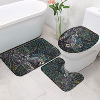 Aotearoa Moko Tribal Tattoo Bathroom Set New Zealand Maori Penguin and Fantail Paua Shell Style