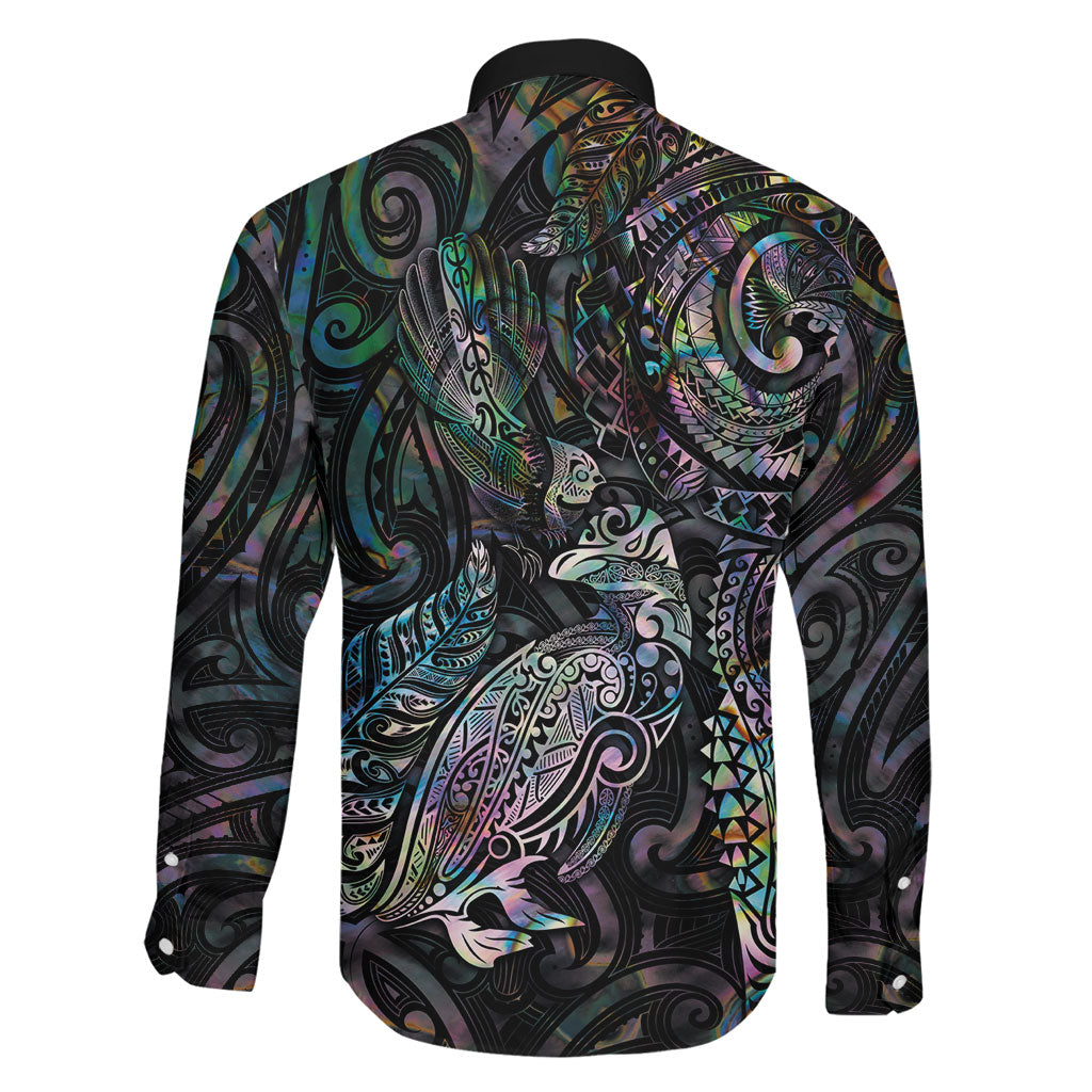 Aotearoa Moko Tribal Tattoo Family Matching Mermaid Dress and Hawaiian Shirt New Zealand Maori Penguin and Fantail Paua Shell Style