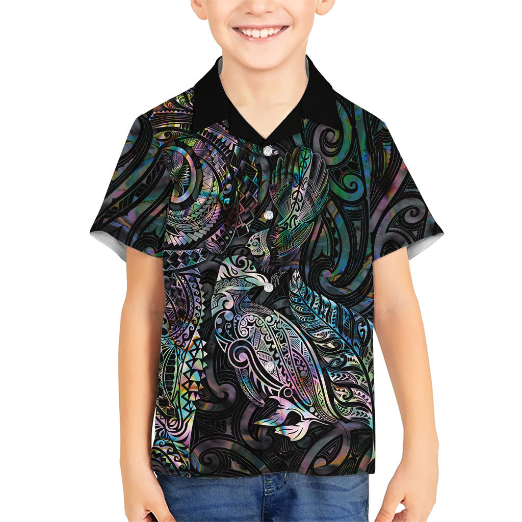 Aotearoa Moko Tribal Tattoo Family Matching Mermaid Dress and Hawaiian Shirt New Zealand Maori Penguin and Fantail Paua Shell Style