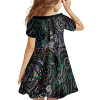 Aotearoa Moko Tribal Tattoo Family Matching Summer Maxi Dress and Hawaiian Shirt New Zealand Maori Penguin and Fantail Paua Shell Style