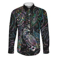 Aotearoa Moko Tribal Tattoo Family Matching Tank Maxi Dress and Hawaiian Shirt New Zealand Maori Penguin and Fantail Paua Shell Style